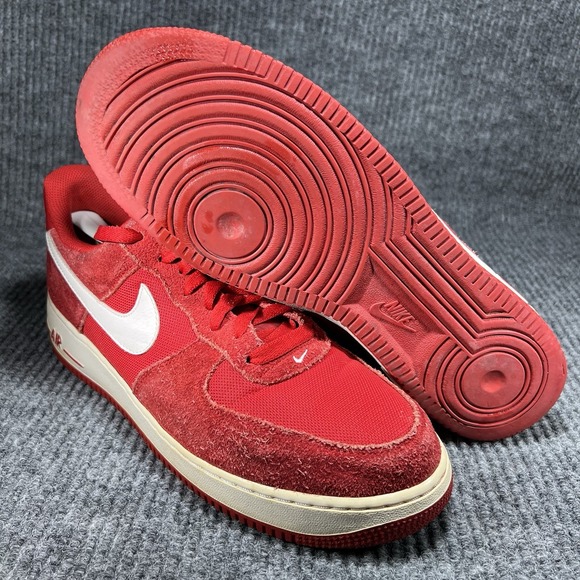 Nike Air Force‎ 1 Low Men's Size 10.5 Basketball Shoes Game Red White 820266-601 - Picture 9 of 12